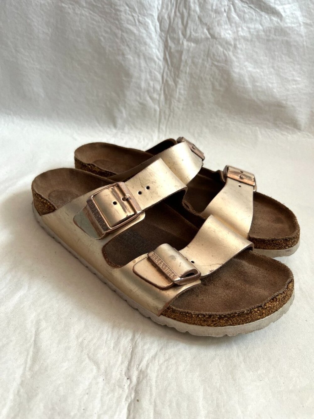 Birkenstock sandals Arizona rose gold leather EU 40 womens 9 9.5 narrow slides